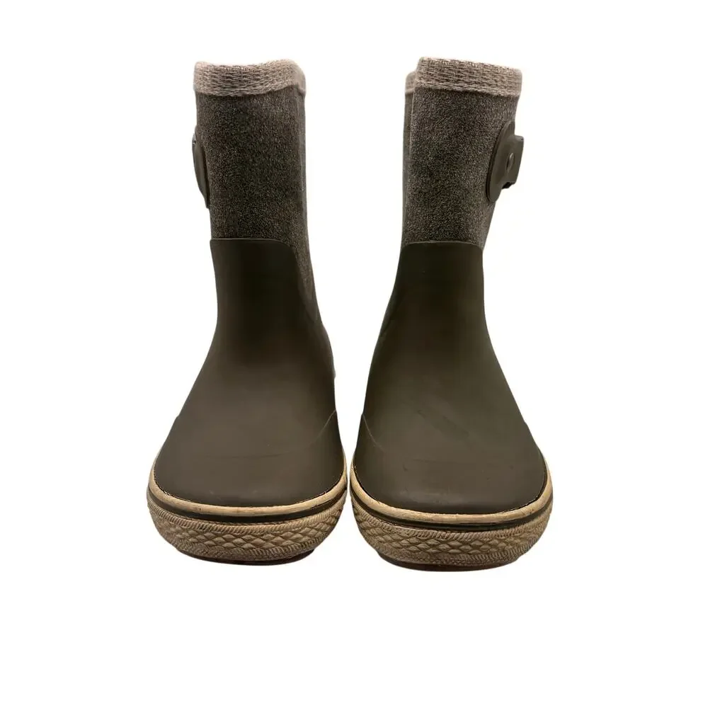 Zara Kids Waterproof Winter Rain Boots 24/25 Gray Rubber Felt Insulated Neutral